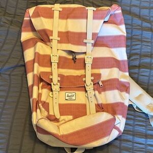 Herschel Supply Company Red and Cream Striped Backpack